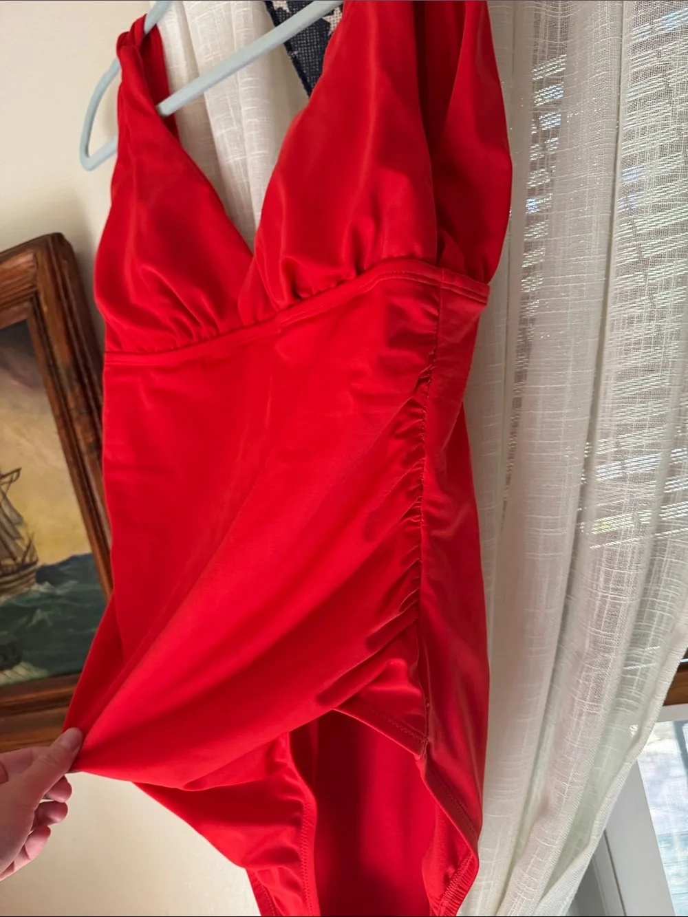 Red womens One-Piece Swimsuit - Timmy control, size large